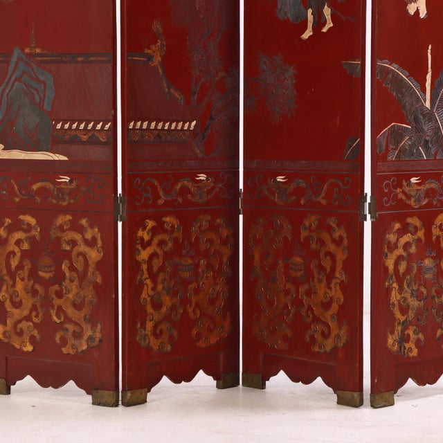 A Chinese 10-Panel Folding Screen, C. 1940. For Sale In Greensboro - Image 6 of 9