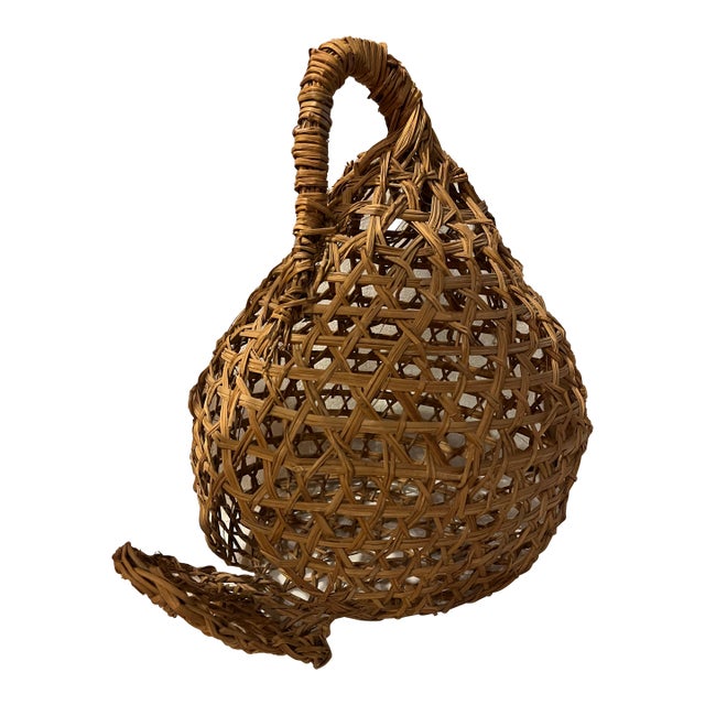 Vintage Round Pigeon Basket Carrier For Sale