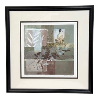 1990s "Garden Series #1" Mixed Media Print For Sale