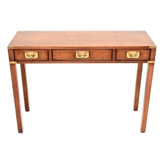 Military Campaign Yew Wood Console Table, 1930s For Sale