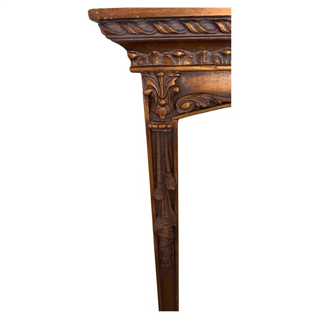 Neoclassical Tall Regency Gilt Wood Wall Pier Mirror With Draped Tassel Detail For Sale - Image 4 of 11