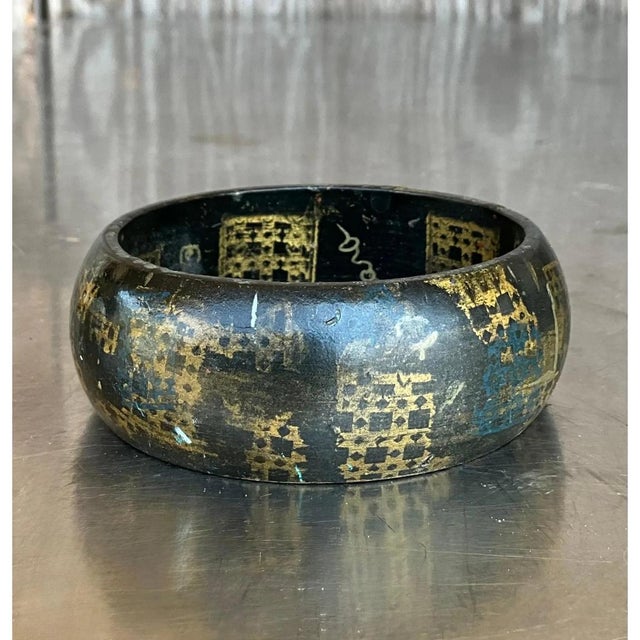 Wood Vintage Wooden African Inspired Bangles- Set of 3 For Sale - Image 7 of 11