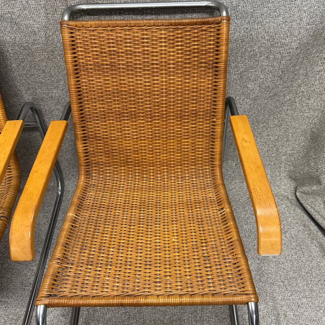 Mid-Century Modern 1990s Pair of Chairs in the Manner of Marcel Breuer For Sale - Image 3 of 12