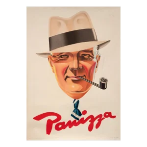 1938 Italian Haberdashery Poster, Canelli Panizza: Noel Tolmar Hat Advertisement