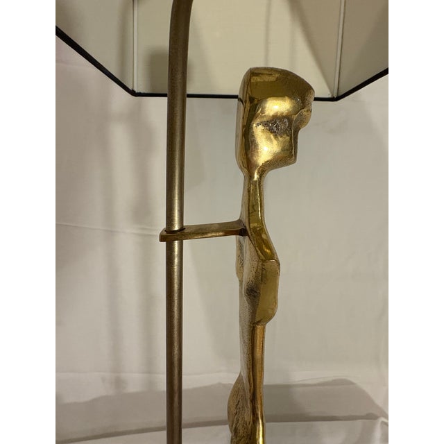 Metal Stunning Arteriors Home Katie Lamp (Male) Brass With Black Shade and Iron Base For Sale - Image 7 of 10