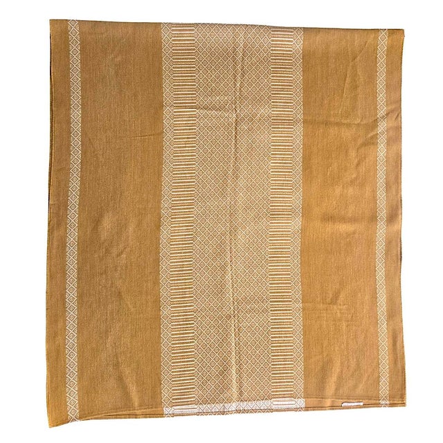 1990s Swedish Wool Embroidered Textile Tablecloth or Throw For Sale - Image 5 of 12