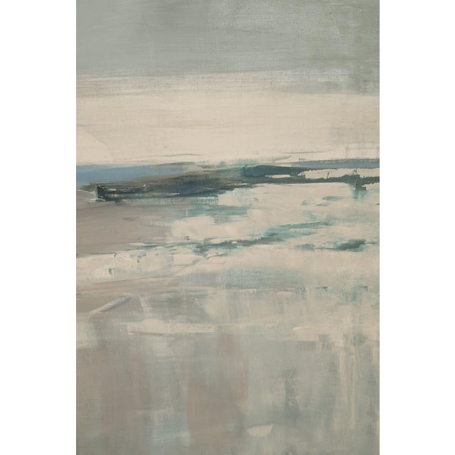 Blue Late 20th Century Abstract Ocean Landscape Painting, 'Off the Path' For Sale - Image 8 of 18