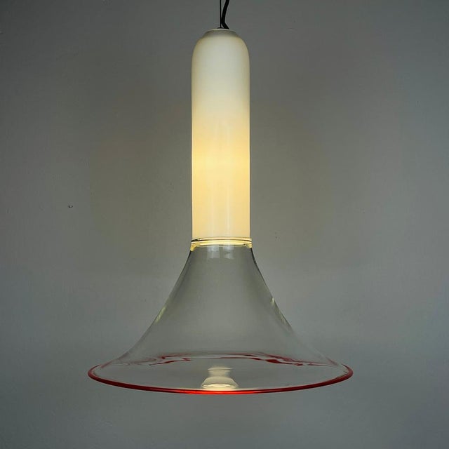 Samanta Pendant Lamp in Murano Glass attributed to Roberto Pamio for Leucos, Italy, 1970s For Sale - Image 13 of 14