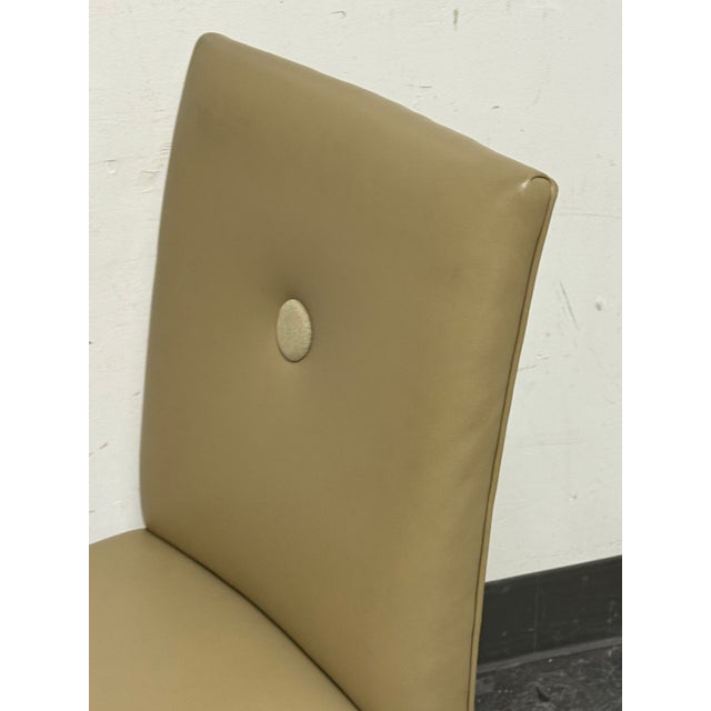 Swaim Axis Leather Side Chair For Sale - Image 9 of 12