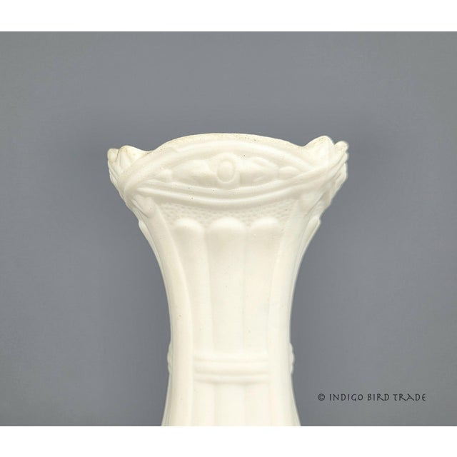 Ceramic 1850's Antique Parian Vases With Wheat Shaft and Grape Clusters - Set of 2 For Sale - Image 7 of 13