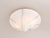 An elegant Italian flush mount or wall sconce from the 1960s–70s, featuring a hand-blown glass shade in white with blue...
