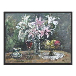 Magdalena Spasowicz, Still Life with Lilies, Oil on Canvas, 2010 For Sale