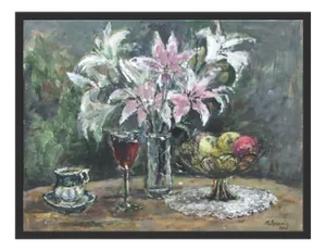Magdalena Spasowicz, Still Life with Lilies, Oil on Canvas, 2010