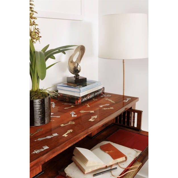 Brown Fornasetti Decorated Antique Italian Writing Desk For Sale - Image 8 of 16