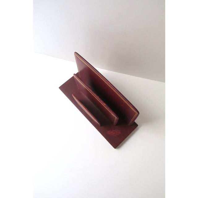 Animal Skin French Leather Mail Desk Holder, Cartier Style, Mid-20th Century, France For Sale - Image 7 of 11