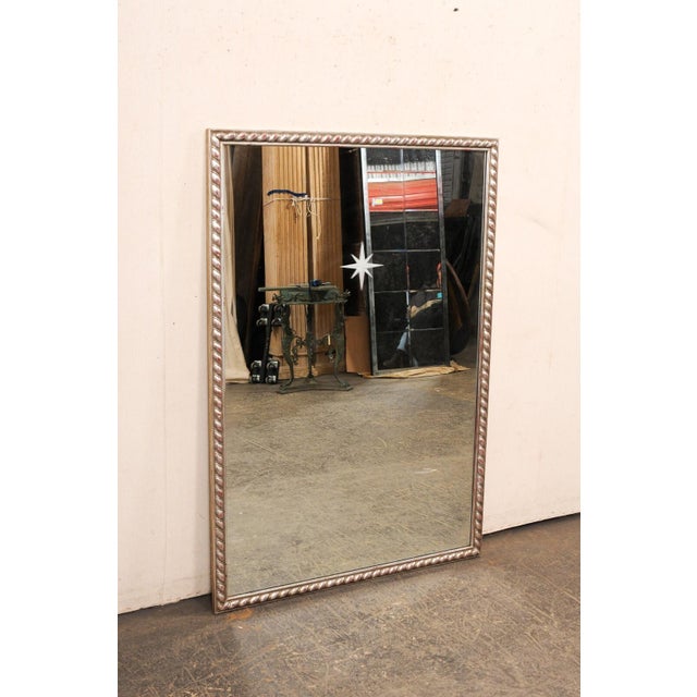 Late 20th Century Late 20th Century Silver Rope Trim Mirror with Starburst Accent For Sale - Image 5 of 10
