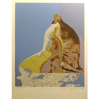 1979 "Seal Point" Abstract Serigraph with Gold Metallic Ink by Greg McBride For Sale