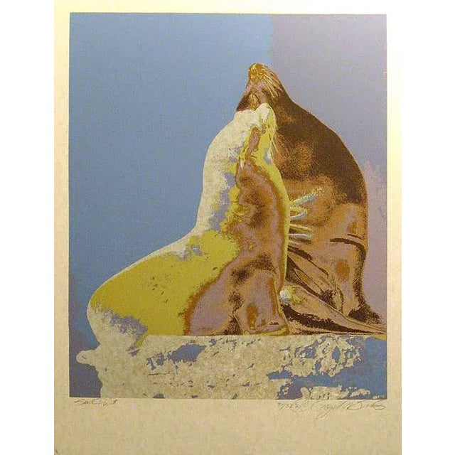1979 "Seal Point" Abstract Serigraph with Gold Metallic Ink by Greg McBride For Sale