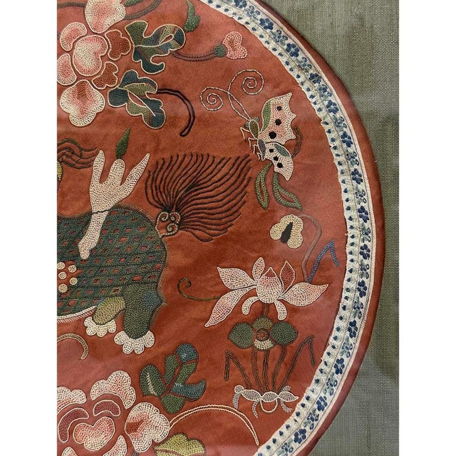 Textile Framed Antique Chinese Qing Dynasty Embroidery For Sale - Image 7 of 8