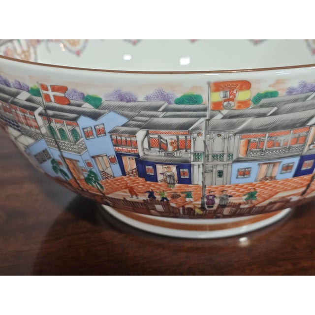 Late 20th Century Mottahedeh Winterthur Reproduction Footed Hong Bowl, Large - 14 1/4" For Sale - Image 11 of 16