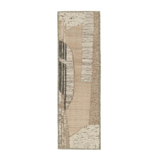 Rug & Kilim’s Flatweave Runner With Beige, Cream, and Black Geometric Patterns For Sale