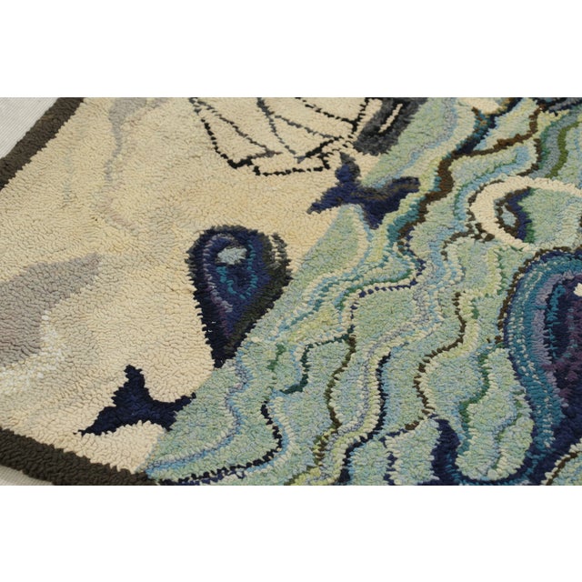 Handmade in wool and originating circa 1920-1930, this 2x3 rug is a rare and exciting new curation in Rug & Kilim’s...