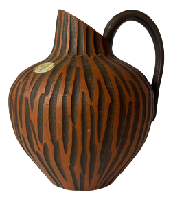 Handmade Rhodos Vase with Incised Decoration from Eiwa Keramik