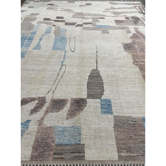 2020s Hand Knotted Borderless Moroccan Design Rug. 9'10" X 13'08" For Sale - Image 5 of 8