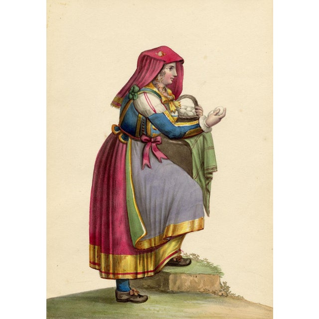 Paper Michela De Vito, Costume of Sessano, Province of Molise in the Kingdom of Naples, 1800s, Paper For Sale - Image 7 of 7