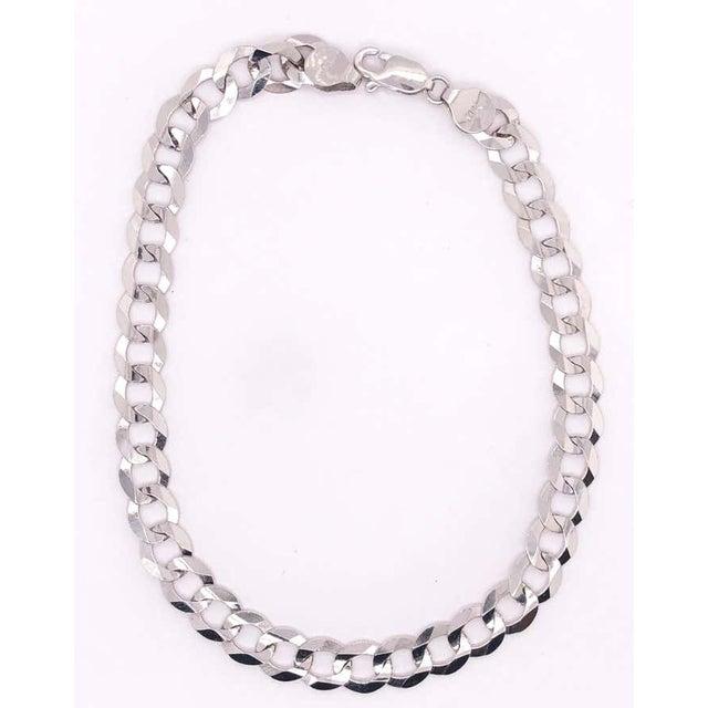 14 Karat White Gold Fancy Link Bracelet For Sale - Image 4 of 7