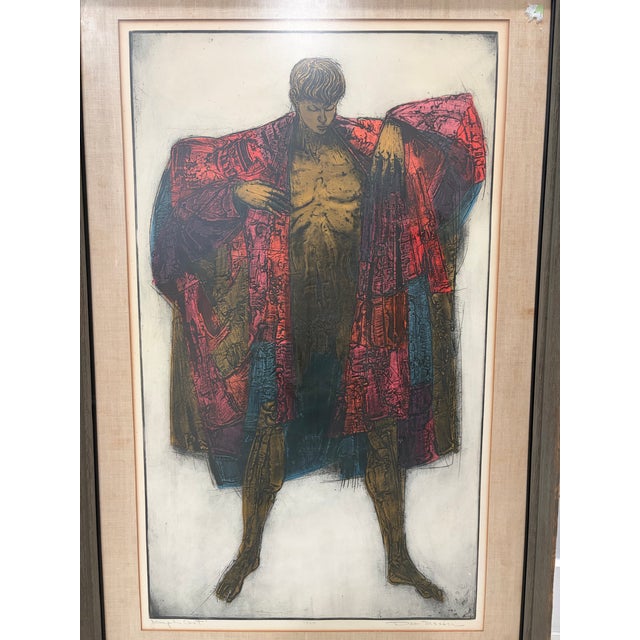 Mid-Century Modern 1960s Mid-Century Modern Dean Meeker "Joseph's Coat" Framed Large Intaglio Serigraph For Sale - Image 3 of 3