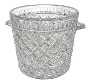 Vintage Regency Crystal Glass Ice Bucket Diamond Pattern
