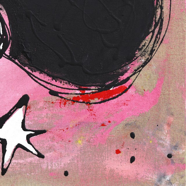 2020s The Last Time I Quit - Original Red Pink Urban Pop Art Acrylic and Oil Stick Painting on Canvas For Sale - Image 5 of 9