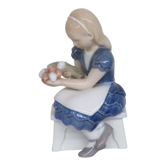 Bing Grondahl 2298 Idas Flowers Girl Porcelain Figurine 4468b For Sale