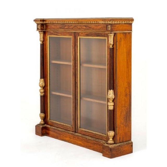Impressive Olive Wood Pier Cabinet. Circa 1850 This Cabinet Stans Upon a Plinth Base. The Cabinet Features 2 Glazed Doors....