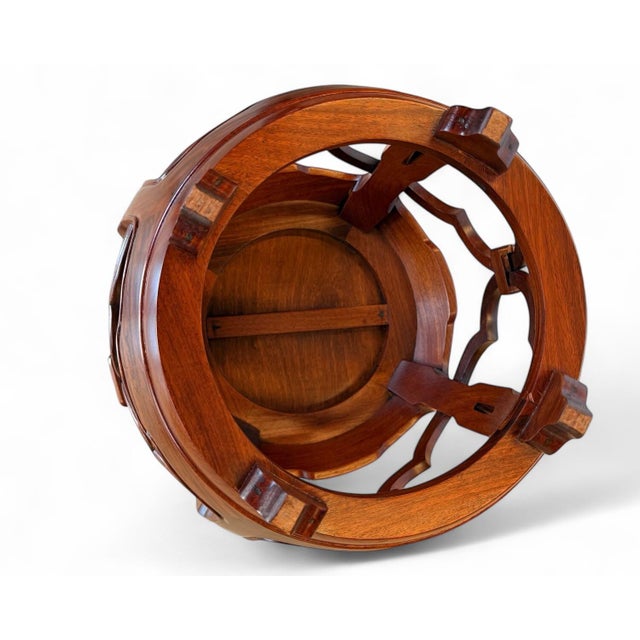 Brown Late 20th Century Chinese Elm Drum Seats Pair For Sale - Image 8 of 8