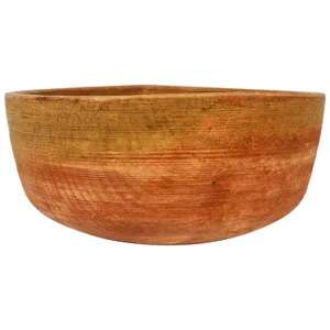 Large 19th Century Swedish Folk Art Farmers Bowl Painted in Wood