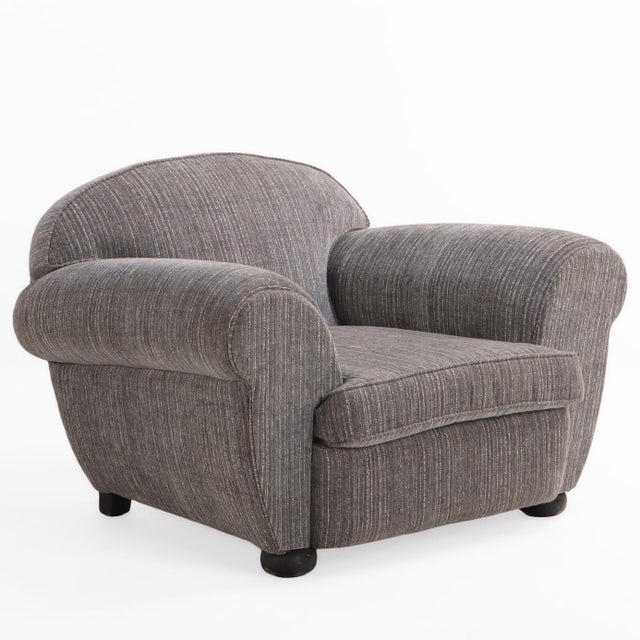 This oversized pair of chairs is deep, low, and comfortable! Often referred to as a "Paquebot" style, the chairs have...