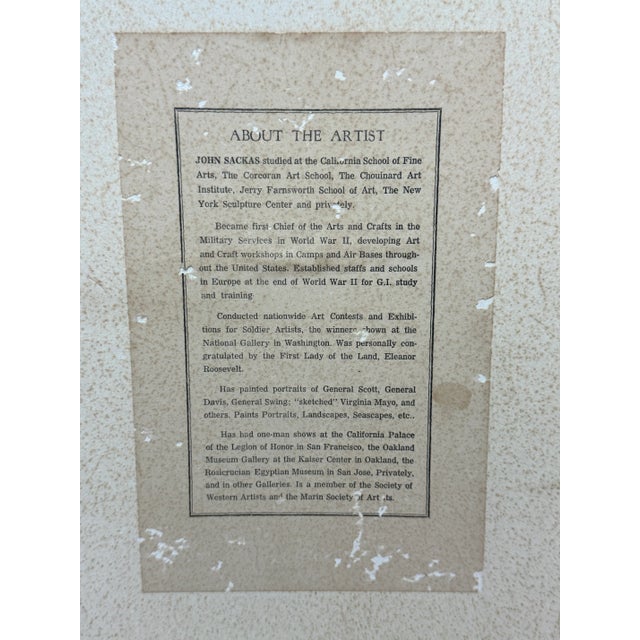 Paint John Sackas (1910-2004) "Marin Are in Garden Fair" For Sale - Image 7 of 8