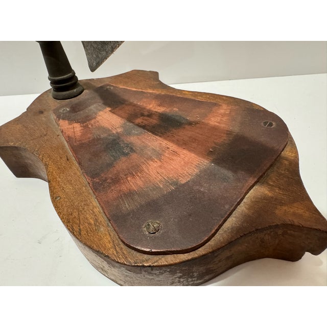 Late 19th Century Antique Horse Formed Tobacco Cutter With Wooden Handle and Base For Sale - Image 5 of 9