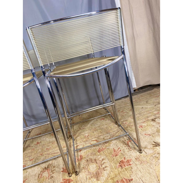Mid-Century Modern 1970s Mid-Century Italian Chrome Spaghetti Stools Set of 4 For Sale - Image 3 of 9