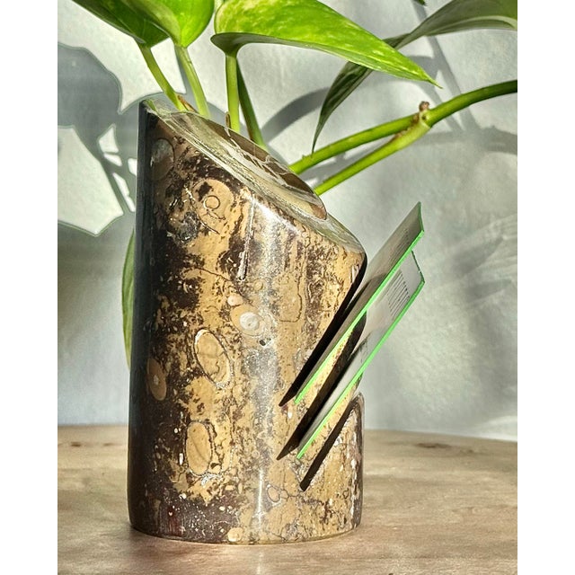 Mid 20th Century Polished Ammonite Fossil Card Holder For Sale - Image 4 of 11