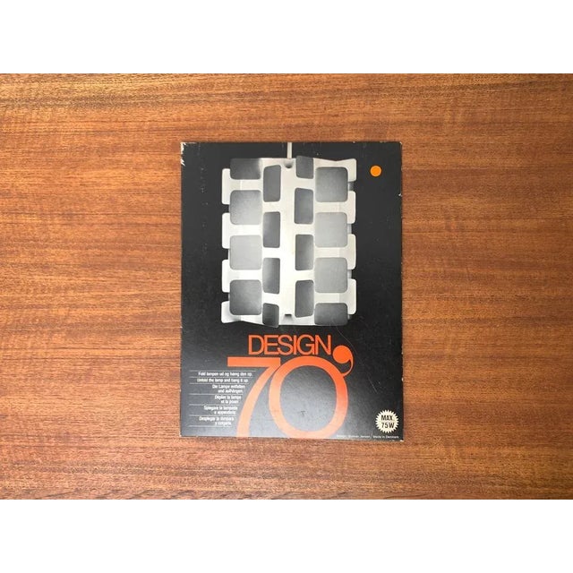 Plastic Mid-Century Space Age Orange Folding Pendant Lamp by Gunner Jensen, 1970s For Sale - Image 7 of 11