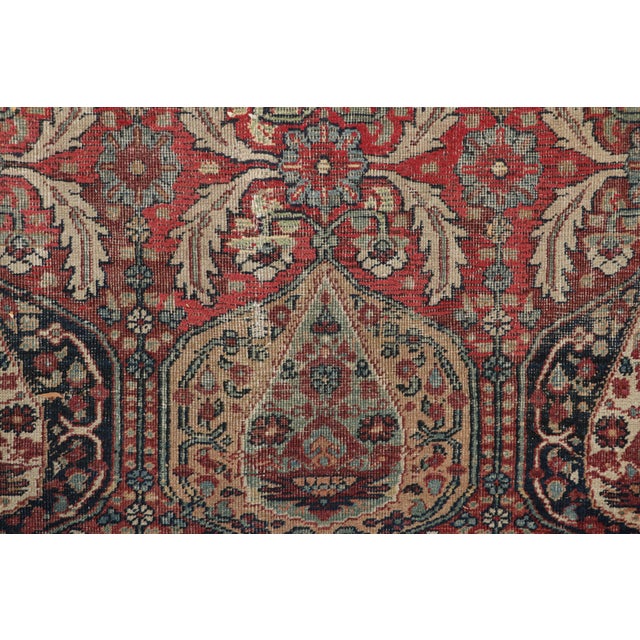 Traditional Oversized Antique Kerman Lavar Rug in Red With Floral Patterns | Rug & Kilim For Sale - Image 3 of 7