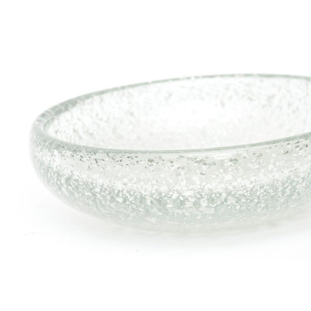 Seguso Vintage Murano Seguso Silver Foil Aventurine Chunky Glass Bowl For Sale - Image 4 of 9