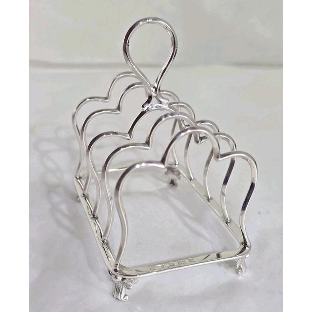 Antique Edwardian Sterling Silver Five-Bar Toast Rack from Marples & Co., 1901 For Sale - Image 10 of 18