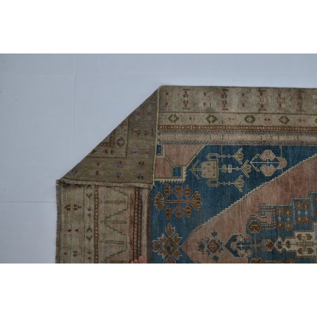Navy Blue 1960s Anatolian Wool Handmade Area Carpet For Sale - Image 8 of 9