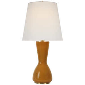 Thomas O'Brien by Visual Comfort Signature Jess 29" Table Lamp in Crackled Sienna with Linen Shade