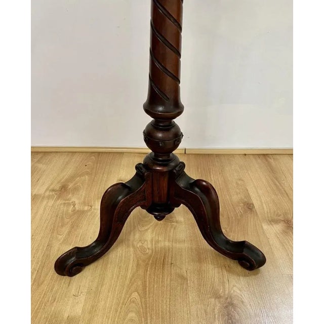 Mid 19th Century Victorian Burr Walnut Marquetry Inlaid Lamp Table, 1860s For Sale - Image 5 of 8