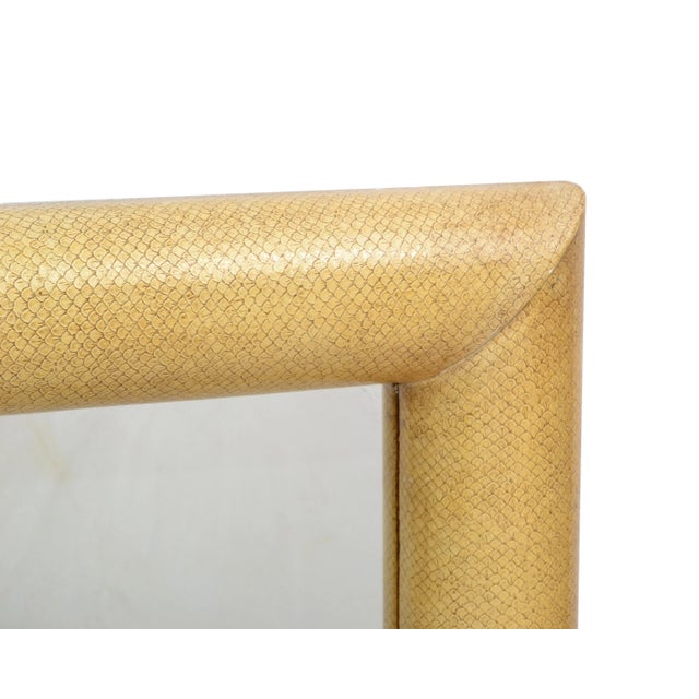Attributed Karl Springer Rectangular Wall Mirror Snakeskin Mid-Century Modern 70 For Sale - Image 9 of 13